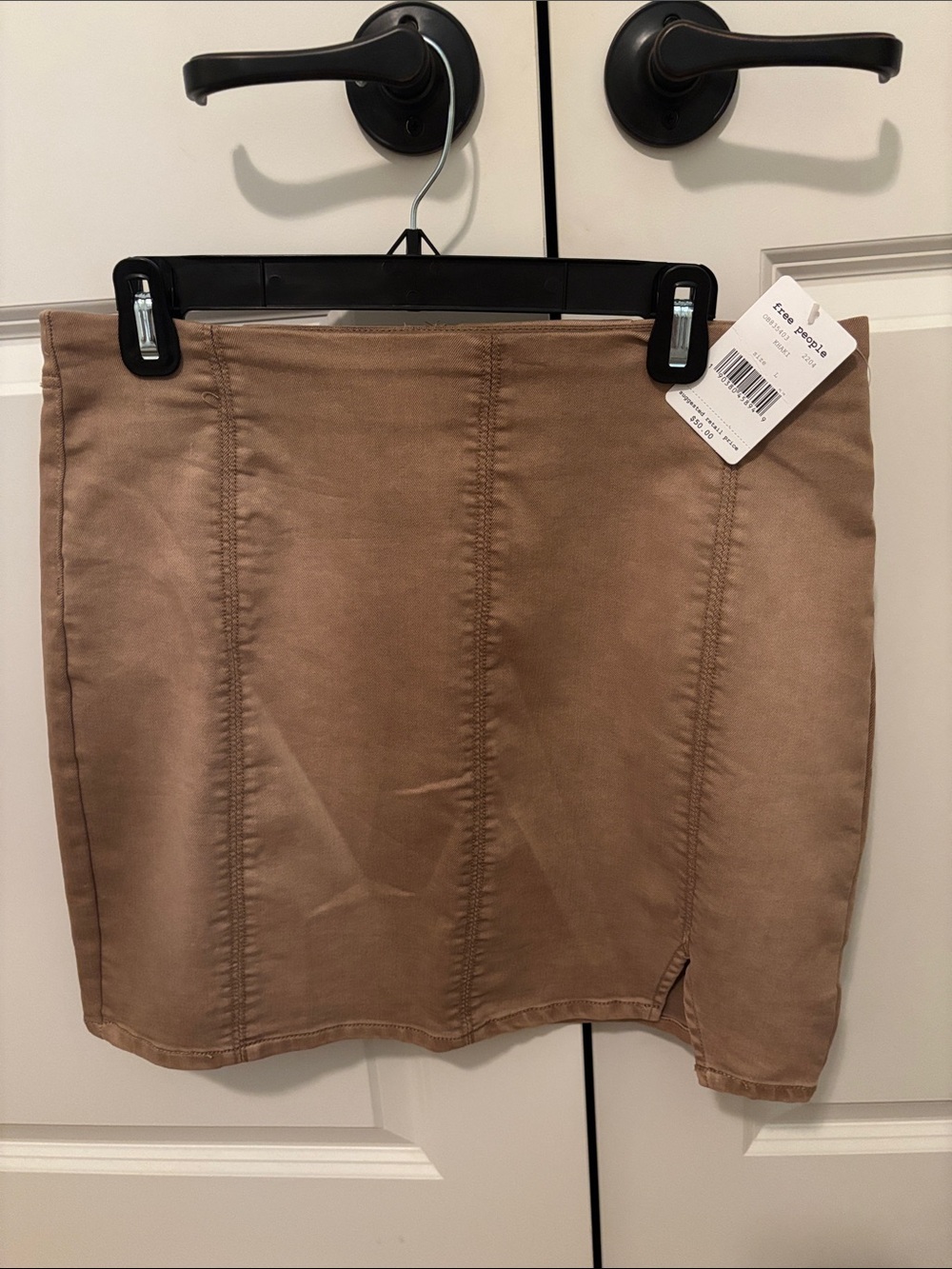 Free People Brown/Tan Suede-Look Mini Skirt